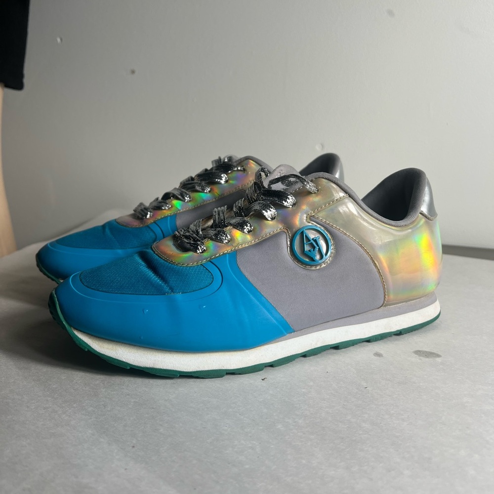 Armani Jeans C55C1 Blue and Silver Sneakers